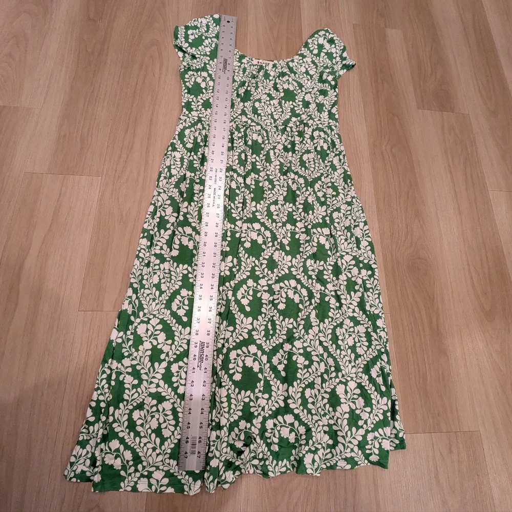 Boden Green and White Floral Midi Dress - Picture 2 of 9